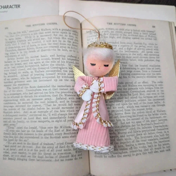 Vintage Pink Angel Ornament - Picture 1 of 9